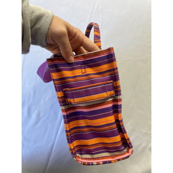 Marc Jacobs The Tote Bag Medium Violet Striped Fabric Crossbody HandBag W/ Strap - Picture 5 of 8
